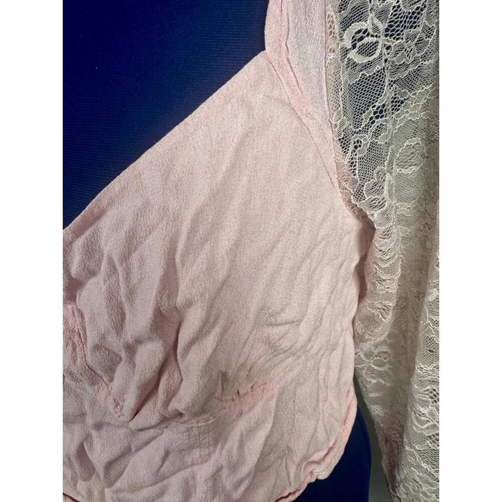 wild fable pink lace crop smocked cottagecore coquette romantic womens xxl - Picture 3 of 6